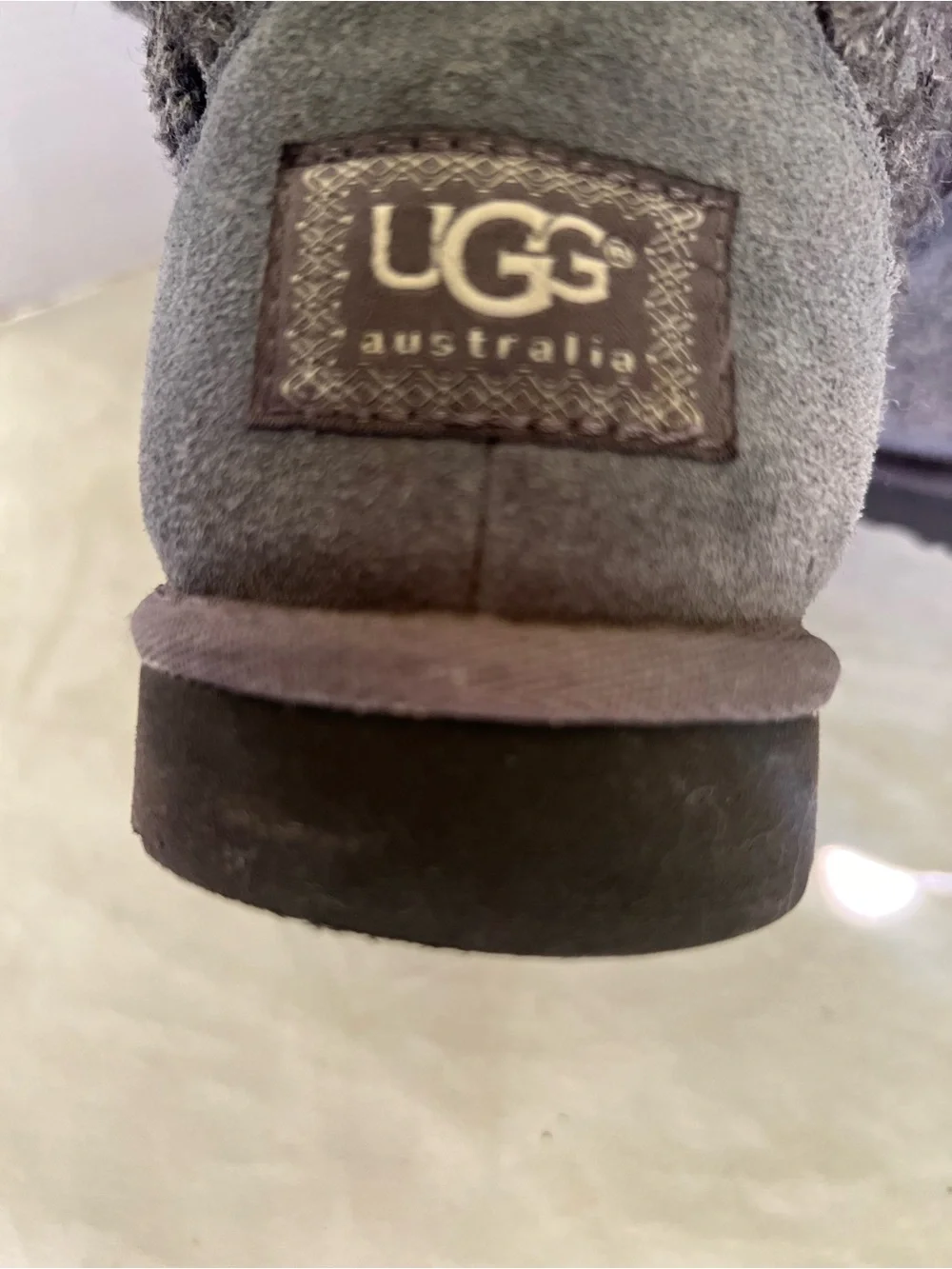 UGG Quilted Knit Button Mid-Calf Boots - Gray
